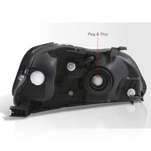 Load image into Gallery viewer, Honda Civic 1999-2000 Factory Style Headlights Black Housing Clear Len Amber Reflector
