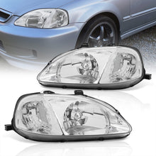 Load image into Gallery viewer, Honda Civic 1999-2000 Factory Style Headlights Chrome Housing Clear Len Clear Reflector
