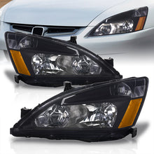 Load image into Gallery viewer, Honda Accord 2003-2007 Factory Style Headlights Black Housing Clear Len Amber Reflector
