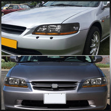 Load image into Gallery viewer, Honda Accord 1998-2002 Factory Style Headlights Black Housing Clear Len Amber Reflector
