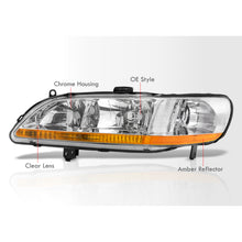 Load image into Gallery viewer, Honda Accord 1998-2002 Factory Style Headlights Chrome Housing Clear Len Amber Reflector
