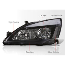 Load image into Gallery viewer, Honda Accord 2003-2007 LED DRL Bar Factory Style Headlights Black Housing Clear Len Clear Reflector
