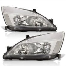 Load image into Gallery viewer, Honda Accord 2003-2007 LED DRL Bar Factory Style Headlights Chrome Housing Clear Len Clear Reflector
