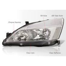 Load image into Gallery viewer, Honda Accord 2003-2007 LED DRL Bar Factory Style Headlights Chrome Housing Clear Len Clear Reflector
