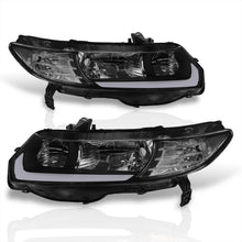 Load image into Gallery viewer, Honda Civic Coupe 2006-2011 LED DRL Bar Factory Style Headlights Black Housing Clear Len Clear Reflector
