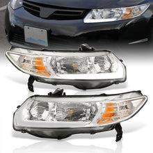 Load image into Gallery viewer, Honda Civic Coupe 2006-2011 LED DRL Bar Factory Style Headlights Chrome Housing Clear Len Amber Reflector
