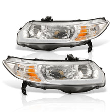 Load image into Gallery viewer, Honda Civic Coupe 2006-2011 LED DRL Bar Factory Style Headlights Chrome Housing Clear Len Amber Reflector
