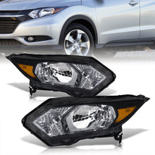 Load image into Gallery viewer, Honda HRV 2016-2018 Headlights Black Housing Clear Len Amber Reflector (Halogen Models Only)
