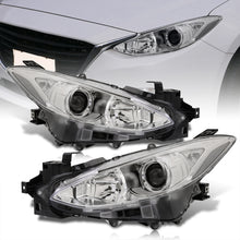 Load image into Gallery viewer, Mazda 3 2014-2016 Factory Style Projector Headlights Chrome Housing Clear Len Clear Reflectors (Halogen Models Only)
