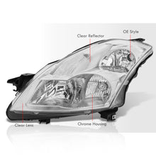 Load image into Gallery viewer, Nissan Altima Sedan 2007-2009 Factory Style Headlights Chrome Housing Clear Len Clear Reflector (Halogen Models Only)
