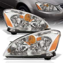 Load image into Gallery viewer, Nissan Altima 2002-2004 Factory Style Headlights Chrome Housing Clear Len Amber Reflector (Halogen Models Only)
