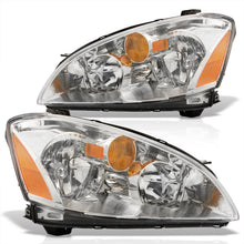 Load image into Gallery viewer, Nissan Altima 2002-2004 Factory Style Headlights Chrome Housing Clear Len Amber Reflector (Halogen Models Only)
