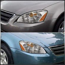 Load image into Gallery viewer, Nissan Altima 2002-2004 Factory Style Headlights Chrome Housing Clear Len Amber Reflector (Halogen Models Only)
