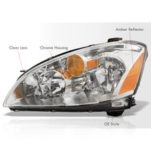 Load image into Gallery viewer, Nissan Altima 2002-2004 Factory Style Headlights Chrome Housing Clear Len Amber Reflector (Halogen Models Only)
