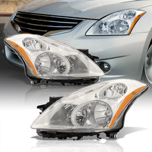 Load image into Gallery viewer, Nissan Altima Sedan 2010-2012 Factory Style Projector Headlights Chrome Housing Clear Len Amber Reflector (Halogen Models Only)
