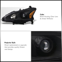 Load image into Gallery viewer, Nissan Altima Sedan 2013-2015 Factory Style Projector Headlights Black Housing Clear Len Amber Reflector (Halogen Models Only)
