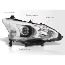 Load image into Gallery viewer, Nissan Altima Sedan 2013-2015 Factory Style Projector Headlights Chrome Housing Clear Len Clear Reflector (Halogen Models Only)
