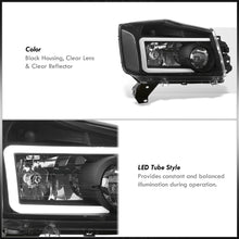 Load image into Gallery viewer, Nissan Titan 2004-2015 / Armada 2004-2007 LED DRL Bar Factory Style Headlights Black Housing Clear Len Clear Reflector
