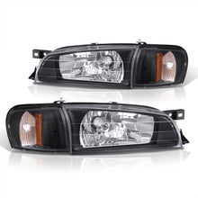 Load image into Gallery viewer, Subaru Impreza 1993-2001 Factory Style Headlights + Corners Black Housing Clear Len Amber Reflector
