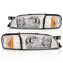 Load image into Gallery viewer, Subaru Impreza 1993-2001 Factory Style Headlights + Corners Chrome Housing Clear Len Amber Reflector
