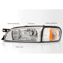 Load image into Gallery viewer, Subaru Impreza 1993-2001 Factory Style Headlights + Corners Chrome Housing Clear Len Amber Reflector
