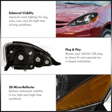 Load image into Gallery viewer, Toyota Sienna 2006-2010 Factory Style Headlights Black Housing Clear Len Amber Reflector (Halogen Models Only)
