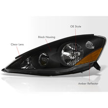 Load image into Gallery viewer, Toyota Sienna 2006-2010 Factory Style Headlights Black Housing Clear Len Amber Reflector (Halogen Models Only)
