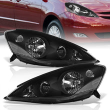 Load image into Gallery viewer, Toyota Sienna 2006-2010 Factory Style Headlights Black Housing Clear Len Clear Reflector (Halogen Models Only)
