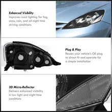 Load image into Gallery viewer, Toyota Sienna 2006-2010 Factory Style Headlights Black Housing Clear Len Clear Reflector (Halogen Models Only)
