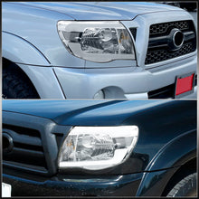 Load image into Gallery viewer, Toyota Tacoma 2005-2011 LED DRL Bar Factory Style Headlights Chrome Housing Clear Len Clear Reflector

