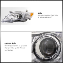 Load image into Gallery viewer, Toyota Camry 2010-2011 Factory Style Projector Headlights Chrome Housing Clear Len Amber Reflector
