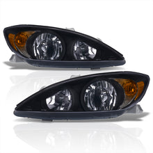 Load image into Gallery viewer, Toyota Camry 2002-2004 Factory Style Headlights Black Housing Clear Len Amber Reflector
