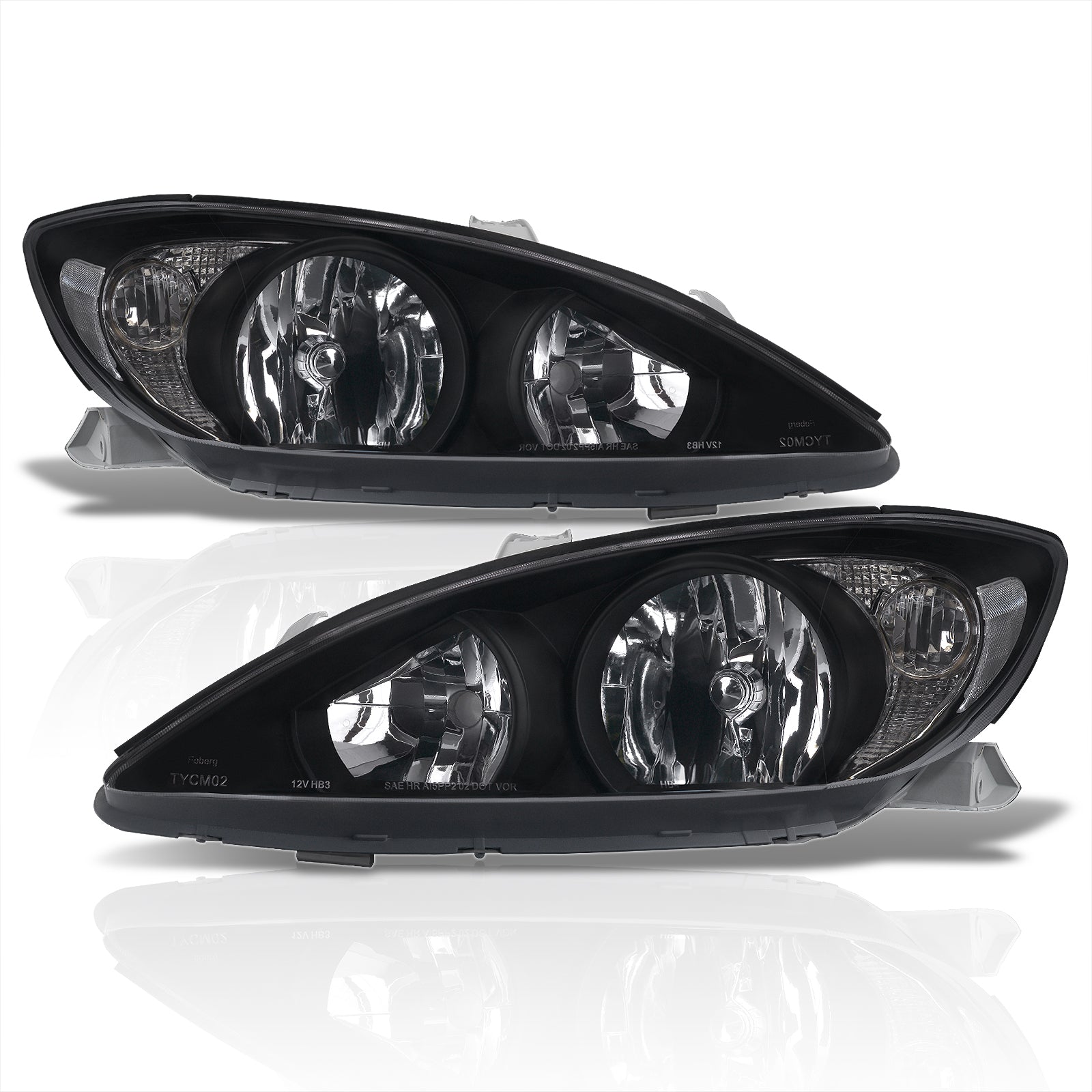 thumbnail image 2 of Pair Black Headlights For 2002-2004 Toyota Camry – Driver & Passenger Side 2 of 5