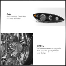 Load image into Gallery viewer, Toyota Camry 2005-2006 Factory Style Headlights Black Housing Clear Len Amber Reflector
