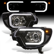 Load image into Gallery viewer, Toyota Tacoma 2012-2015 LED DRL Bar Projector Headlights Black Housing Clear Len Clear Reflector
