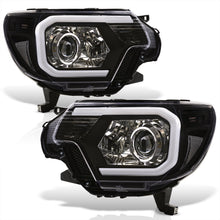 Load image into Gallery viewer, Toyota Tacoma 2012-2015 LED DRL Bar Projector Headlights Black Housing Clear Len Clear Reflector
