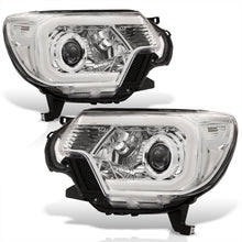 Load image into Gallery viewer, Toyota Tacoma 2012-2015 LED DRL Bar Projector Headlights Chrome Housing Clear Len Clear Reflector
