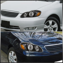 Load image into Gallery viewer, Toyota Corolla 2003-2008 Factory Style Headlights Black Housing Clear Len Clear Reflector
