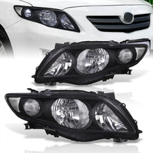 Load image into Gallery viewer, Toyota Corolla 2009-2010 Factory Style Headlights Black Housing Clear Len Clear Reflector

