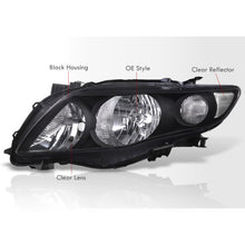 Load image into Gallery viewer, Toyota Corolla 2009-2010 Factory Style Headlights Black Housing Clear Len Clear Reflector
