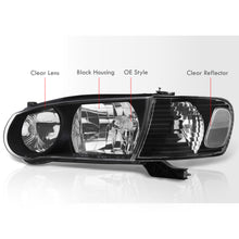Load image into Gallery viewer, Toyota Corolla 2001-2002 Factory Style Headlights + Corners Black Housing Clear Len Clear Reflector
