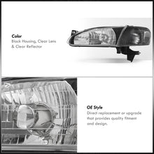 Load image into Gallery viewer, Toyota Corolla 1998-2000 Factory Style Headlights + Corners Black Housing Clear Len Clear Reflector
