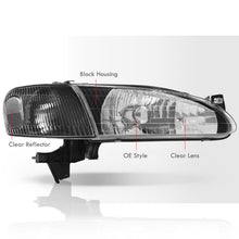 Load image into Gallery viewer, Toyota Corolla 1998-2000 Factory Style Headlights + Corners Black Housing Clear Len Clear Reflector
