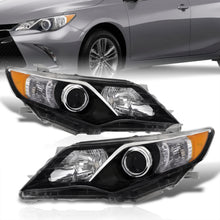 Load image into Gallery viewer, Toyota Camry 2012-2014 Factory Style Headlights Black Housing Clear Len Amber Reflector
