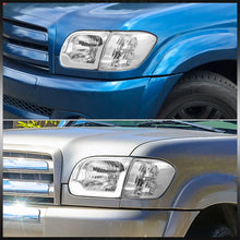 Load image into Gallery viewer, Toyota Tundra (Double Cab / 4 Door Models Only) 2005-2006 / Sequoia 2005-2007 LED DRL Bar Factory Style Headlights + Corners Chrome Housing Clear Len Clear Reflector
