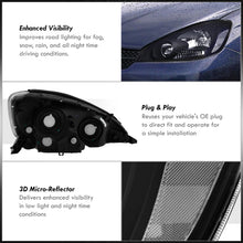 Load image into Gallery viewer, Toyota Sienna 2004-2005 Factory Style Headlights Black Housing Clear Len Clear Reflector (Halogen Models Only)
