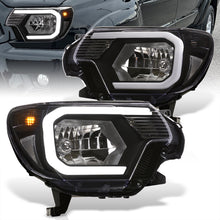 Load image into Gallery viewer, Toyota Tacoma 2012-2015 LED DRL Bar Factory Style Headlights Black Housing Clear Len Clear Reflector
