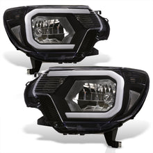 Load image into Gallery viewer, Toyota Tacoma 2012-2015 LED DRL Bar Factory Style Headlights Black Housing Clear Len Clear Reflector

