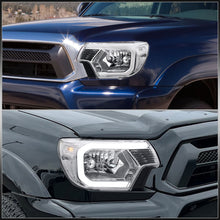 Load image into Gallery viewer, Toyota Tacoma 2012-2015 LED DRL Bar Factory Style Headlights Chrome Housing Clear Len Clear Reflector

