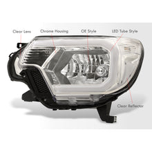 Load image into Gallery viewer, Toyota Tacoma 2012-2015 LED DRL Bar Factory Style Headlights Chrome Housing Clear Len Clear Reflector

